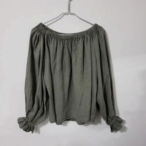 Love And Confuse Sage Green Linen Top